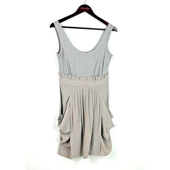 81 POPPIES Womens Gray Size 4 Drape Pockets Sleeveless Jersey Tank Dress H1 - Picture 3 of 12